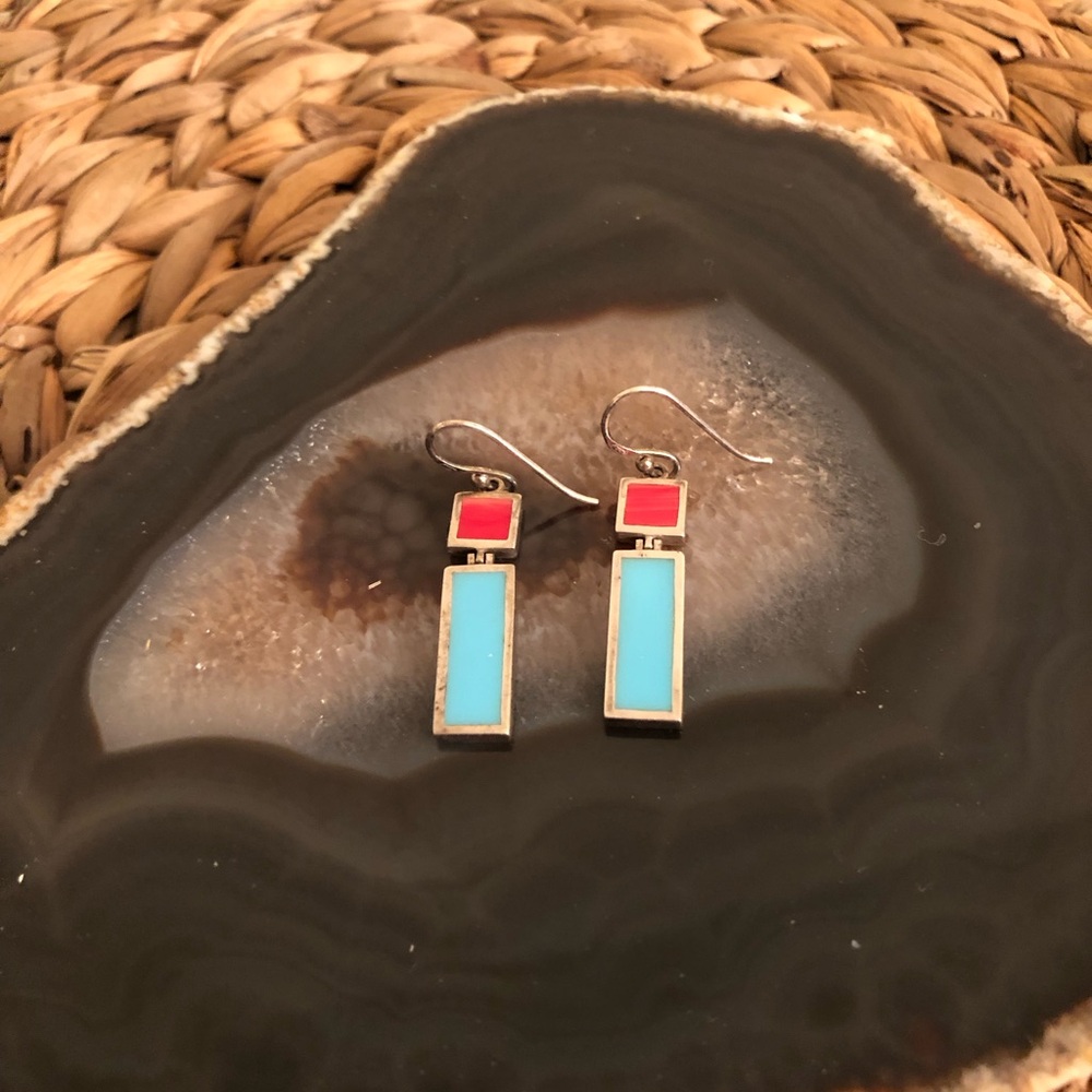 Sterling Pierced Native Motif Earrings - Picture 3 of 6